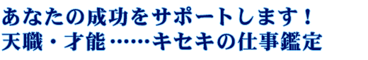 あなたの成功をサポートします！　天職・才能……キセキの仕事鑑定